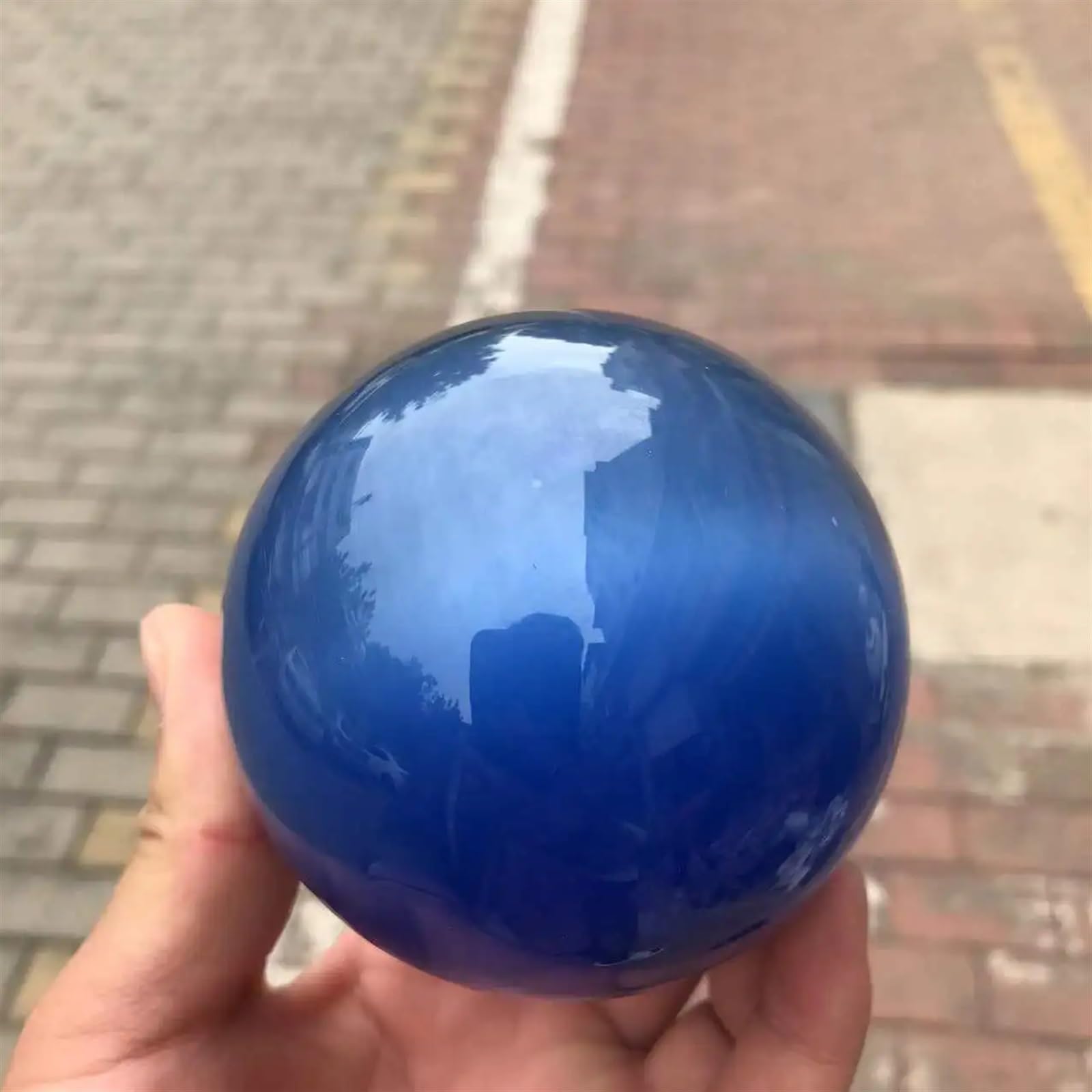 Beautiful Blue Cat Eye Crystal Sphere Wizard Divination Stone Decorative Ball (Color : 1PC 40MM)