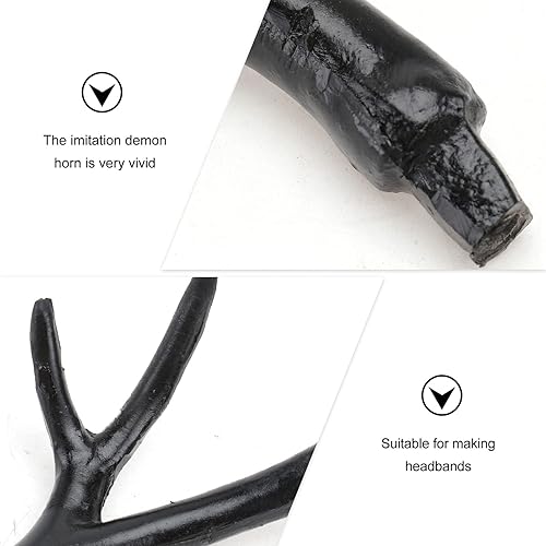 Miniatura 8 de SOIMISS 2 diademas de cuernos grandes con orejas de cornamenta y cuerno de ciervo mediano, diadema de alce para Halloween, Navidad, fiesta