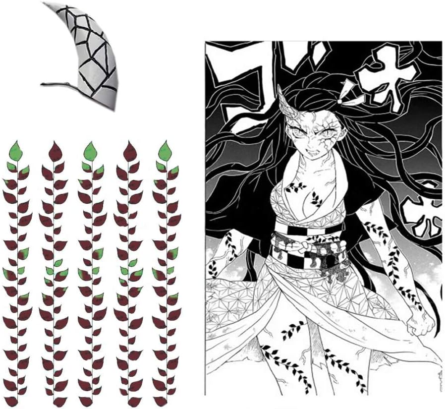 Amazon Com Sutuo Kamado Nezuko Tattoo Horn Anime Demon Slayer Cosplay Costume Ghost Horn Toys Games