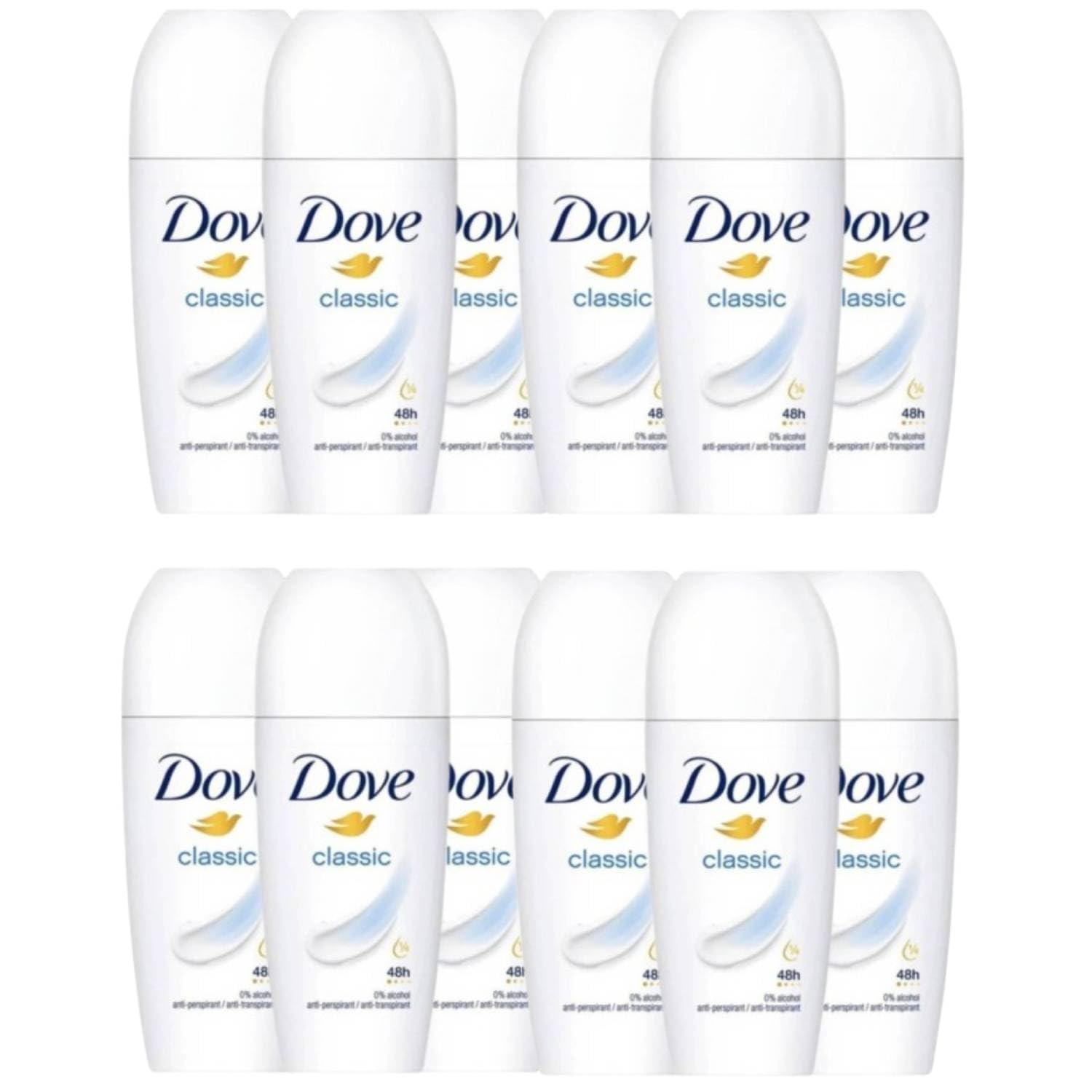 Dove Deodorante Roll On Classic Antitraspirante Unisex 48H 50 Ml (12)