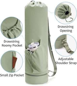 sportsnew Yoga Mat Bag with Water Bottle Pocket & Wet Pocket for Women