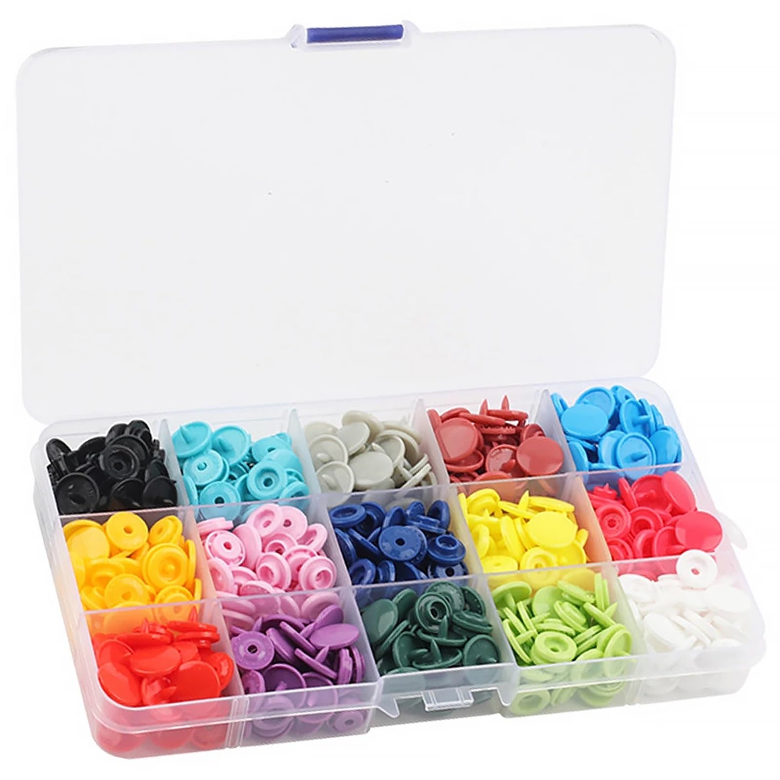 T5 Plastic Snap Buttons 4SET Button Kit for Clothing Crafting Tool Multicolor Resin Press Stud Cloth(No Tools)