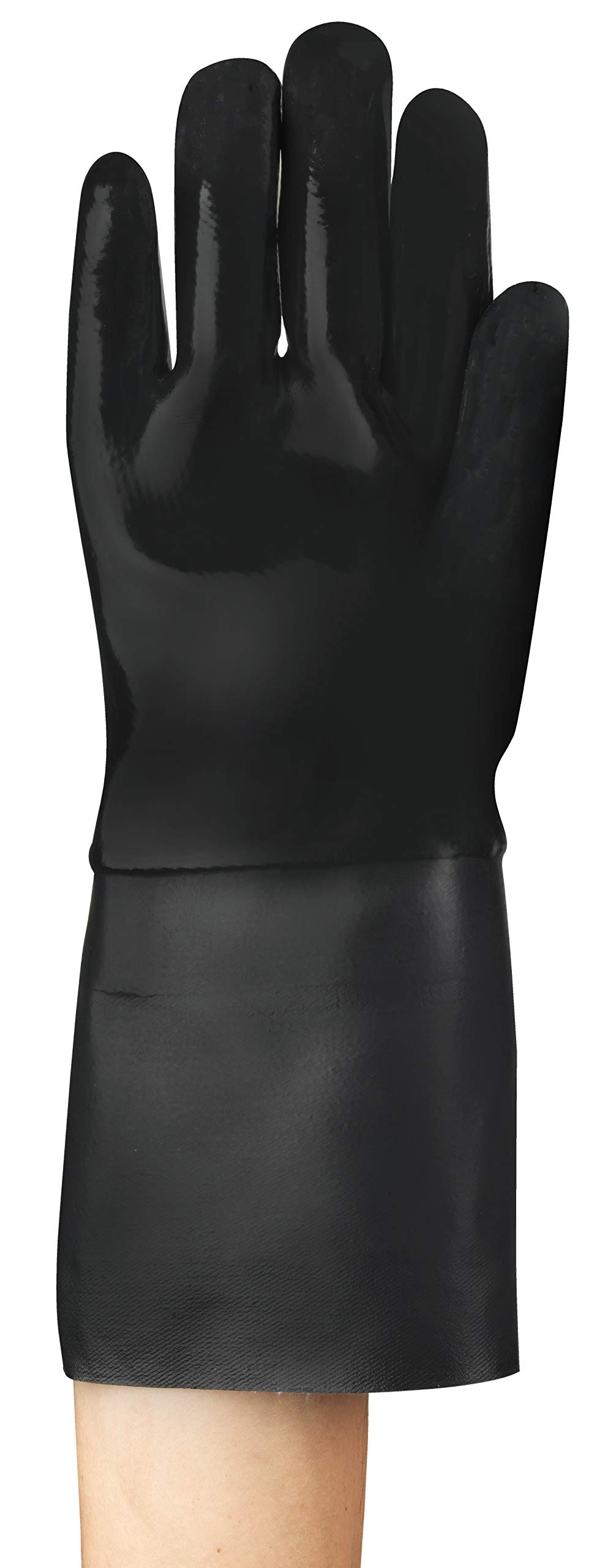 Ansell AlphaTec 09-924 Gants Protection Chimique en Néoprène, Haute Résistance Acides et Solvants, Chimie et Travaux Lourds, Gant de Travail Industriel, EPI, Noir, Taille XL (12 Paires)