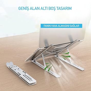 Taşınabilir Laptop Stant Bilgisayar Stant Notebook Stant Tüm Laptoplarla Uyumlu Bilgisayar Standı Taşınabilir Metal Kaymaz Stant Dizüstü Bilgisayar Stantları Stantı