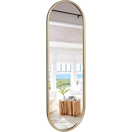 Amazon.com: TheiaMo Oval Full Length Mirror, 65"×22" Wall-Mounted Floor ...