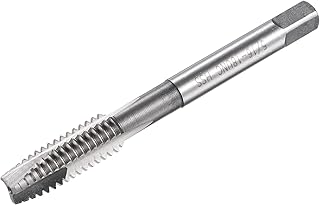 uxcell Spiral Point Threading Tap 5/16-18 UNC, HSS (High Speed Steel) Machine Thread Screw Tap 3 Straight Flutes Uncoated Tapping Tool H2 Tolerance