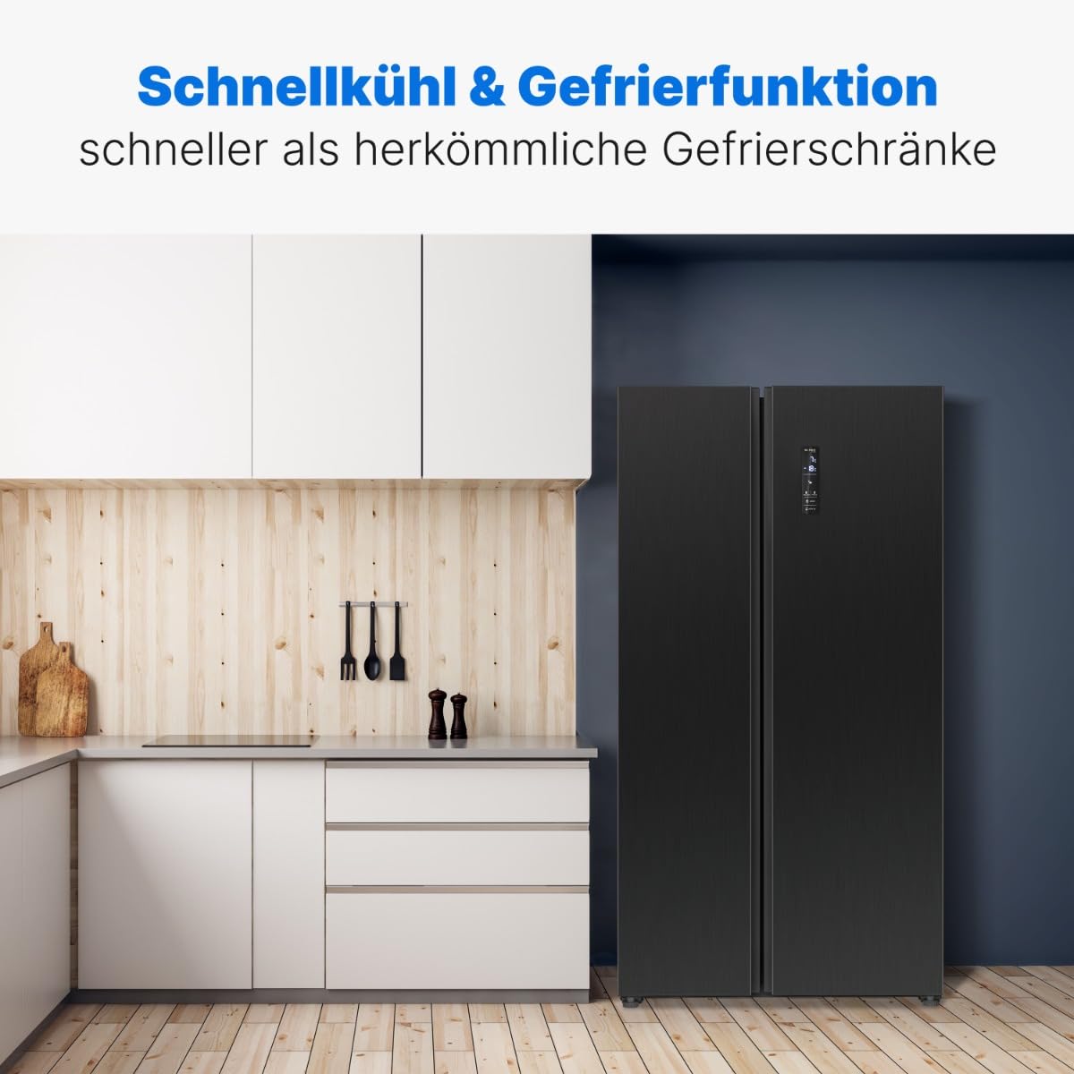 Bomann® SBS 7344 SBS 7344 Side by Side Cooling Freezer Combination No Frost 442 L Capacity Fridge with MultiAirflow Technology Consumption 287 kWh per Year