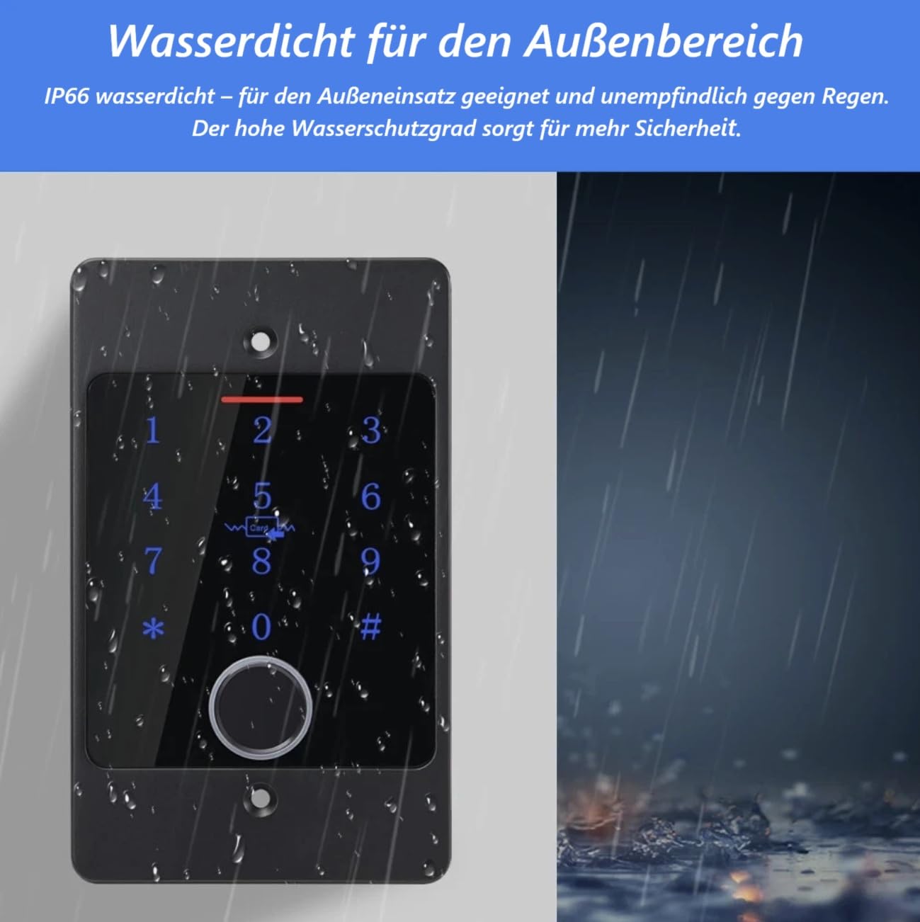 MATHFEL Smart Lock Zugangssystem mit Fingerabdruck & RFID – Elektronisches Türschloss für Haustür, IP66, Code & Transponder, Elektrisches Türschloss Außen, Automatisches Smartes Türschloss (Unterputz)