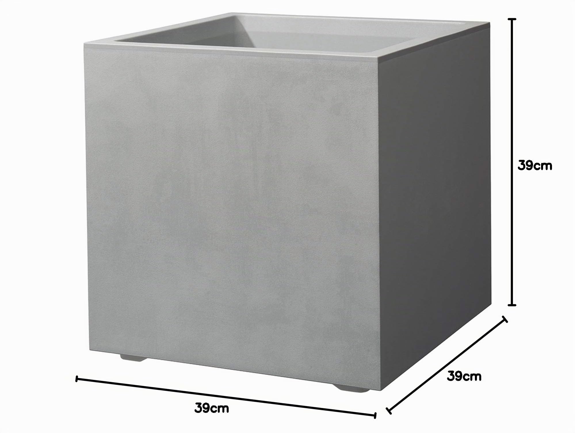 DEROMA VASI E FIORIERE - Vaso CUBO Millennium 39x39 Ghiaccio
