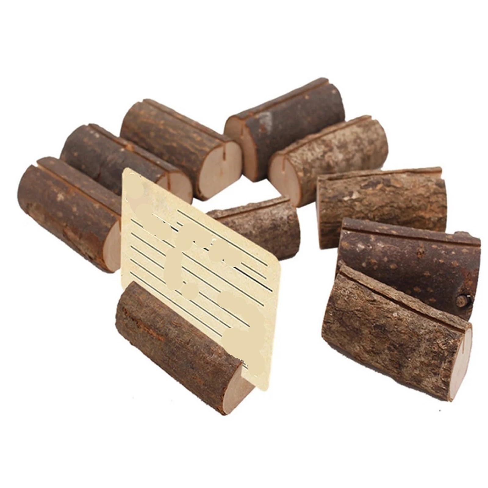 50 soportes para tarjetas de madera rústica