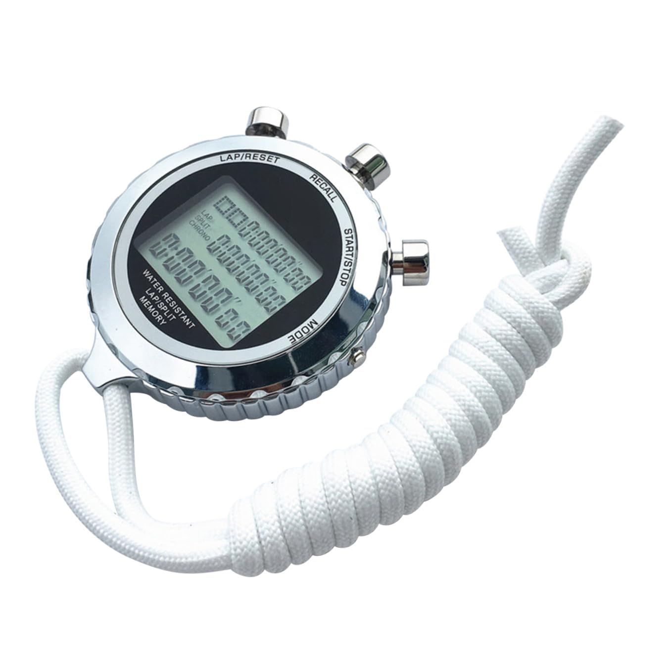 Didiseaon Cronómetro Digital Profesional Portátil con Contador de Cronógrafo y Pantalla LCD, 3 Niveles 30 Pistas, Cuerpo Metálico, Adecuado para Entrenamiento Deportivo y Competencias