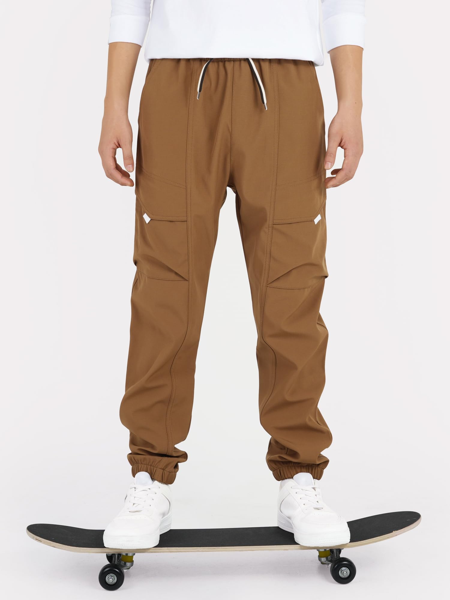 YOUNGSOUL Pantaloni cargo per ragazzi, impermeabili, per bambini, da trekking, per attività all'aria aperta, con elastico