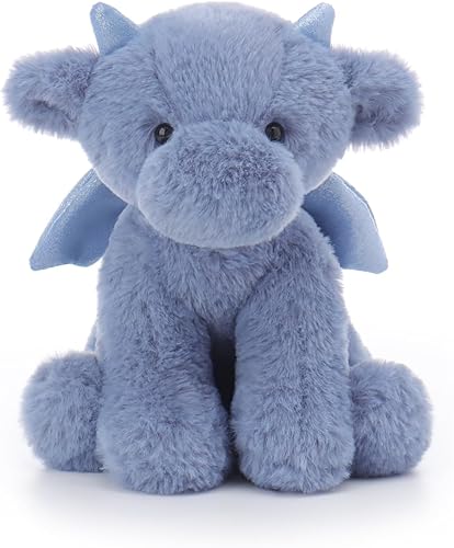 Vista 15 de Apricot Lamb Juguetes de peluche verde de peluche dragón dinosaurio animal de peluche suave perfecto para niños 8 pulgadas Negro,Azul oscuro,Verde