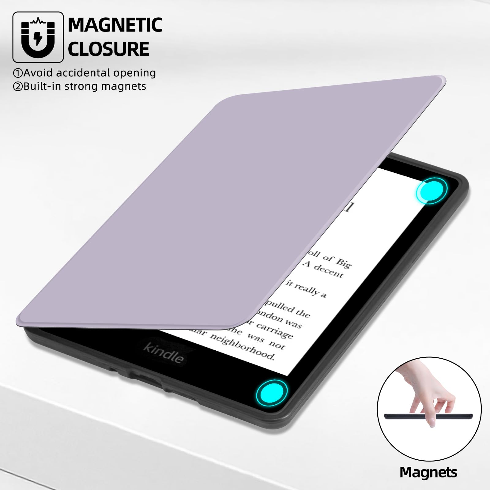MOROCK Schutzhülle für Kindle Paperwhite 10. Generation 2018 (Modell Nr. PQ94WIF), schlankes Design, leichtes PU-Leder mit Handschlaufe, automatische Wake-/Sleep-Hülle für Amazon E-Reader, Hellviolett