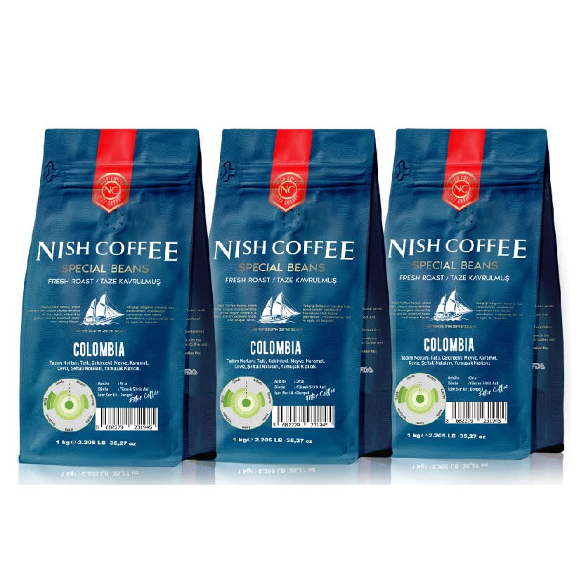 Nish Filtre Kahve Colombia 1 Kg 3'lü Set (3X1 Kg) - Öğütülmüş