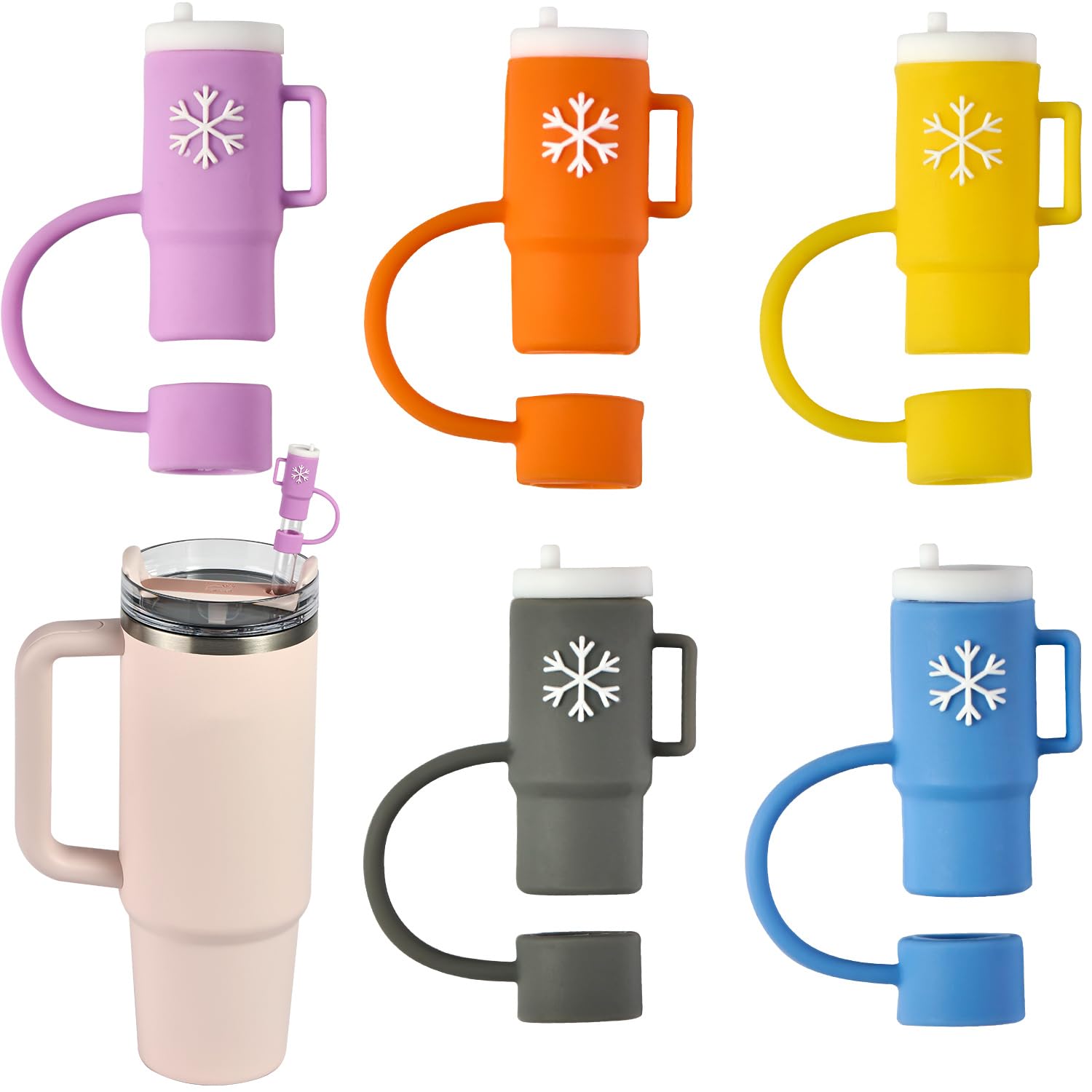 Lot De 2 Couvercles De Paille En Silicone Pour Gobelets Stanley De