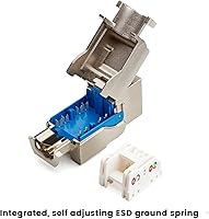 Vista 3 de trueCABLE - Conector Keystone Cat6 blindado, sin herramientas, PoE++ (4PPoE) 100 W, certificación UL, verificado ETL, certificado ANSI/TIA, modular