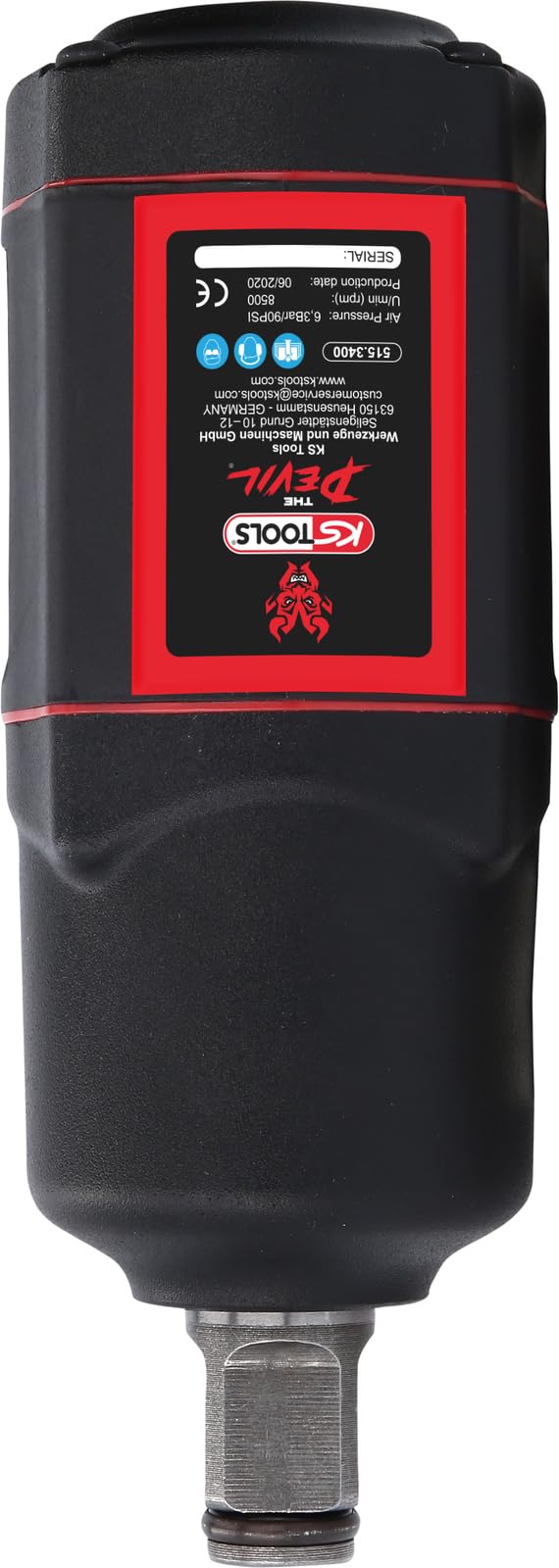 KS Tools 515.3400 3/4" Avvitatore ad impulsi pneumatico THE DEVIL ad alte prestazioni 2000 Nm