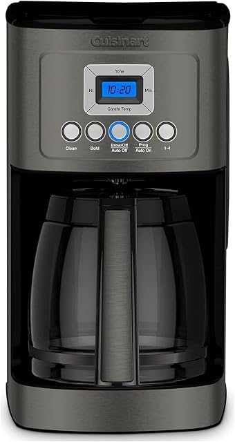 Cuisinart DCC-3200BKS Perfectemp Coffee Maker, 14 Cup Glass Carafe Black Stainless Steel | 14-Cup Glass Carafe, Perfectemp Heating, 24-Hour Programmability, Brew Strength Control, 1-4 Cup Setting, Brew Pause