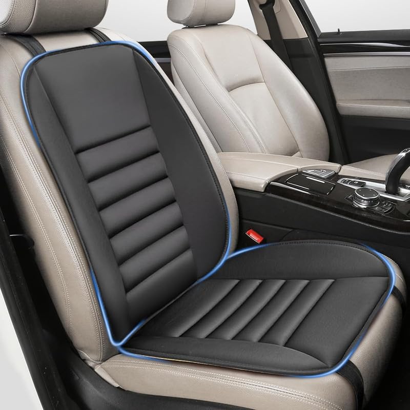 Image of Auto Oprema Car Seat Cushion with Lumbar Support Pillow: Enhanced Comfort Memory Foam Design for Pain Relief, Ideal for Drivers and Office Use - Ergonomic Lumbar Comfort for Long Sitting - Black