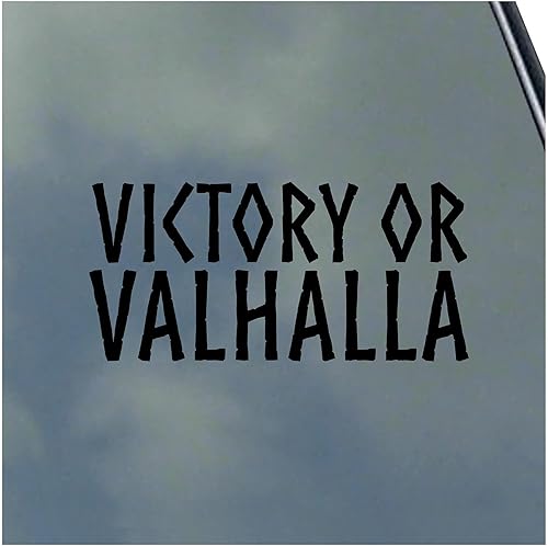 Adhesivo de vinilo Victory or Valhalla Viking Asatru Thor Loki Runic Symbol Find Your Way