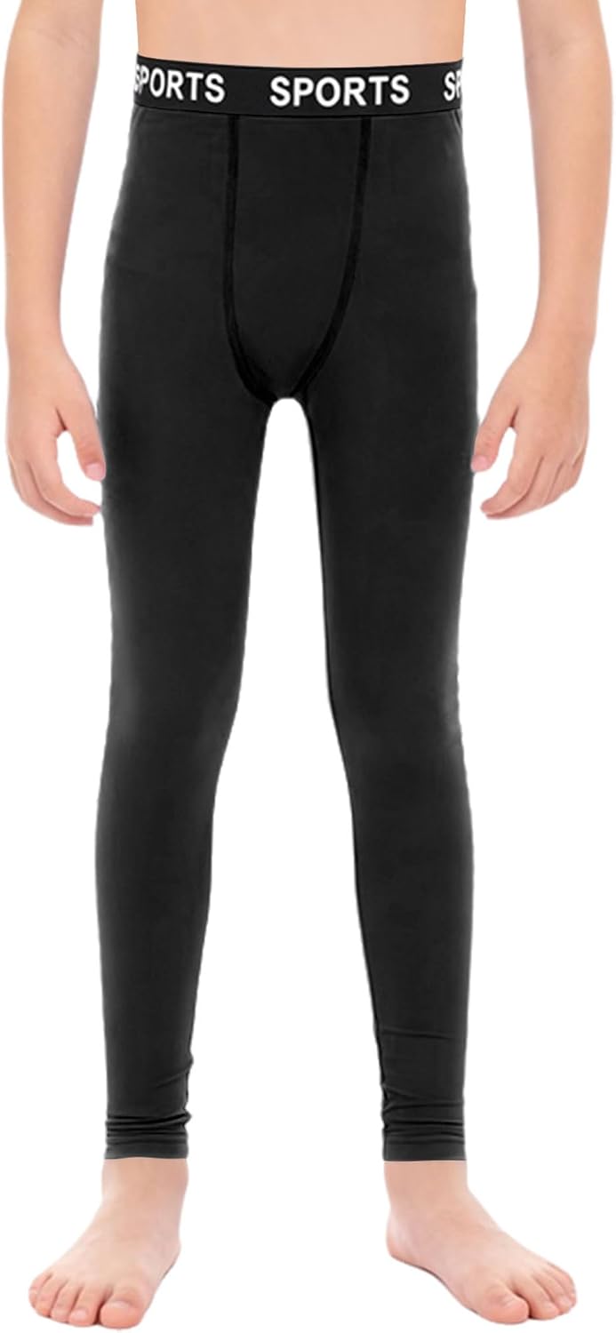 Kids Boys Quick-Drying Sports Leggings Soccer Basketball Running Yoga Cycling Compression Pants