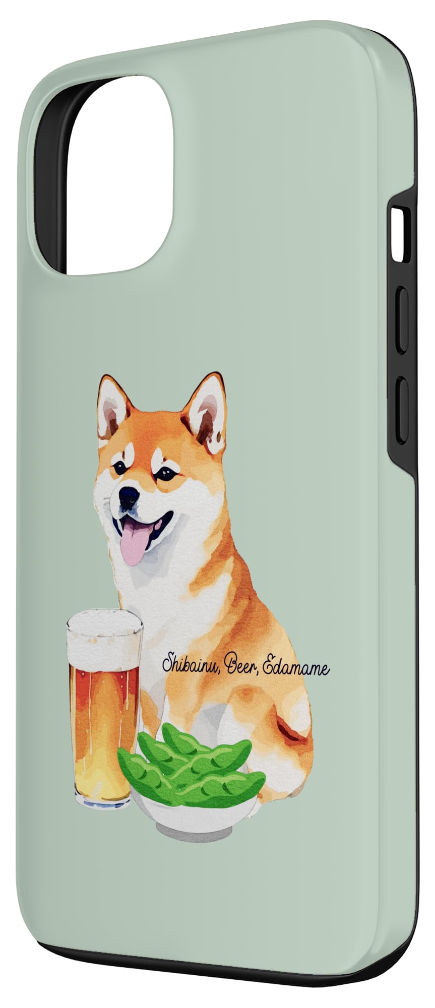 Amazon.co.jp: 柴犬 いぬ しばいぬ ビール 枝豆 イラスト 水彩 手書き