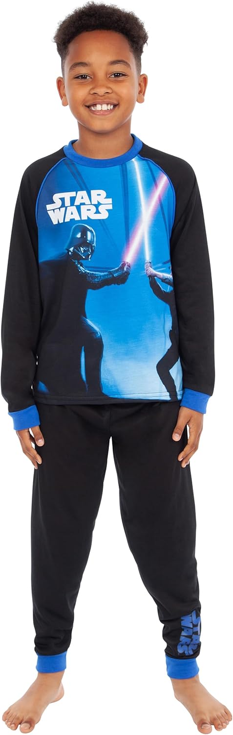 STAR WARS Pajamas | Long Sleeve Luke Skywalker vs Darth Vader Pajamas for Kids | Official Merchandise - Image 2