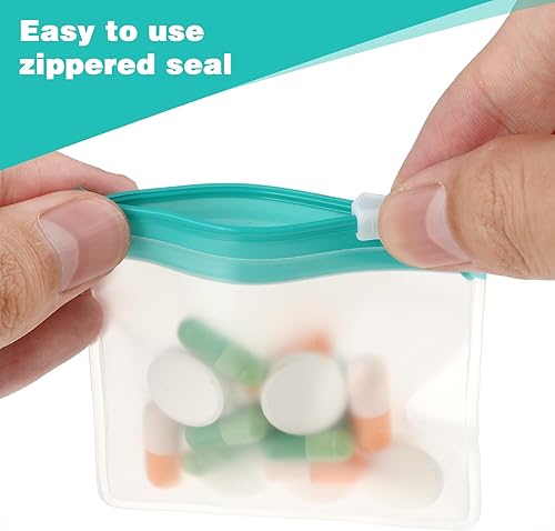 Miniatura 4 de 24 bolsas para pastillas con cremallera, organizador de medicamentos con cierre deslizante, bolsas autoadhesivas para viajes, bolsas pequeñas para