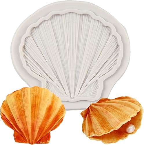 Molde de silicona de concha de almeja, moldes de fondant de temática marina, molde de silicona para decoración de pasteles, decoración de cupcakes