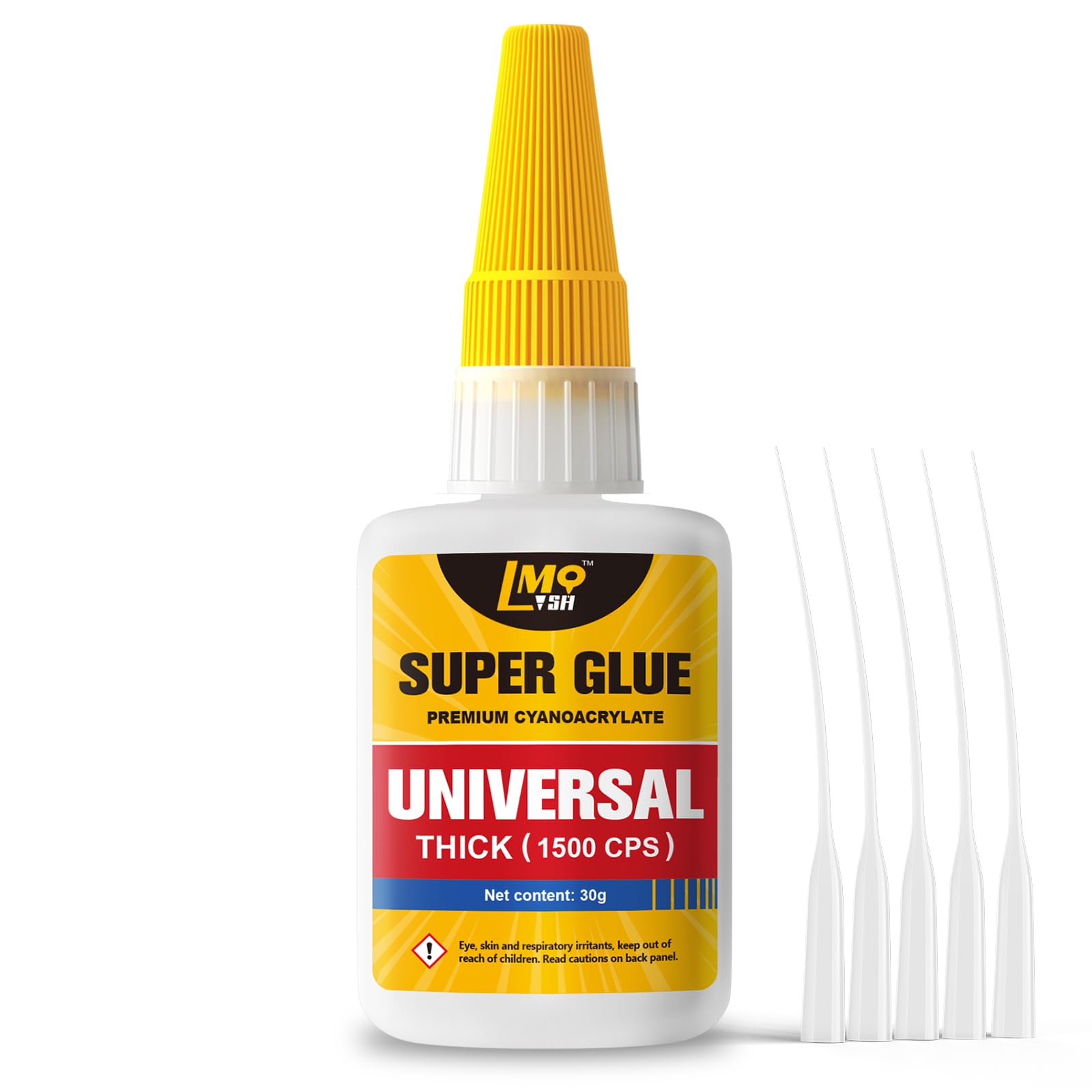 Super Glue Thick CA Glue Clear 30 Gram, Heavy Duty Superglue Instant Cyanoacrylate Adhesive for Plastic Ceramic Leather Metal Glass Wood Pla Shoe Sole Repair, Strong Oily Liquid Bonding