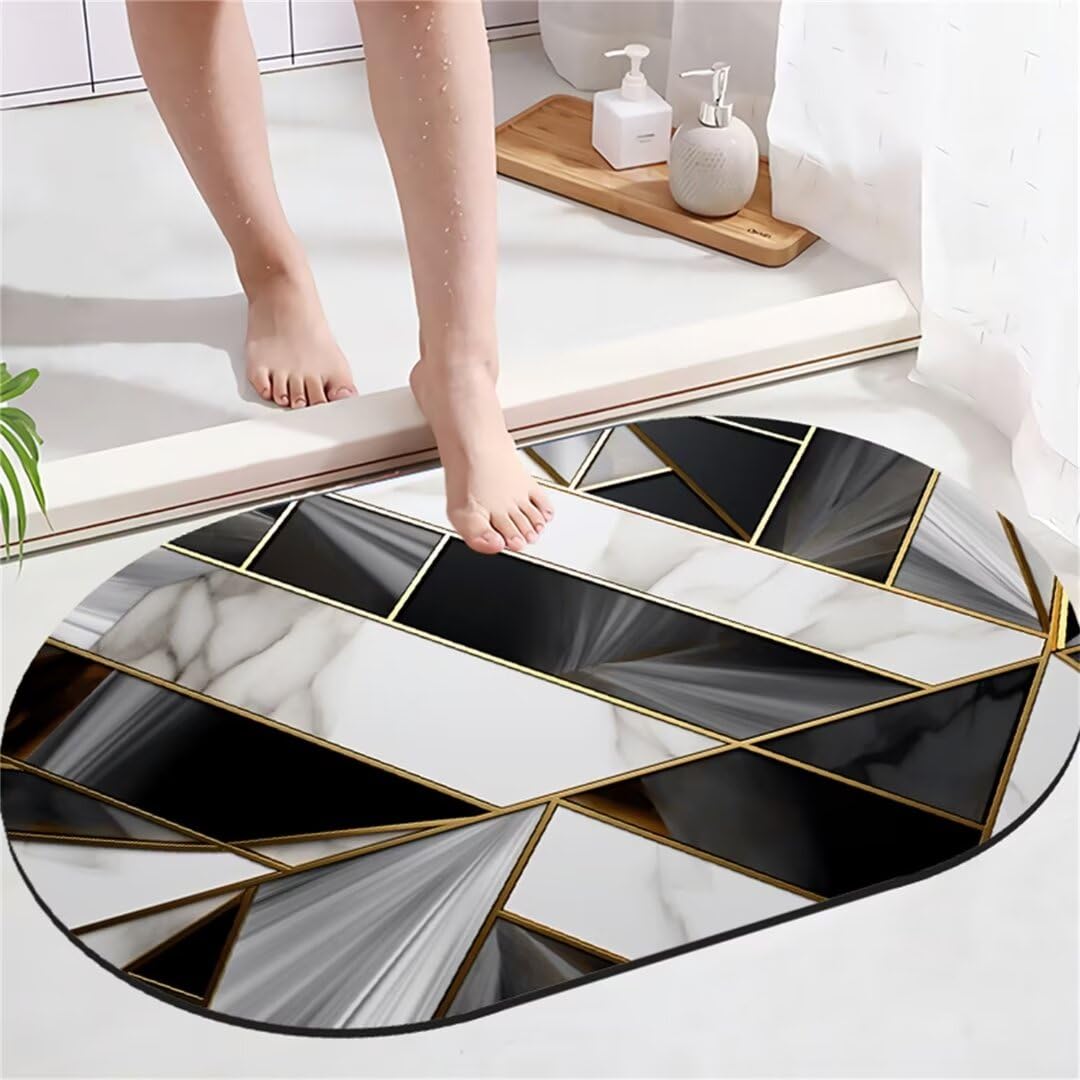Badezimmerteppich Badteppich Groß 90x150cm Absorbierender Schnelltrocknend Badvorleger Badematten SaugfäHig Waschbar Badematte Stone Bath Bathroom Mat, Teppich Badezimmer Matte Bad Teppich Gross A118