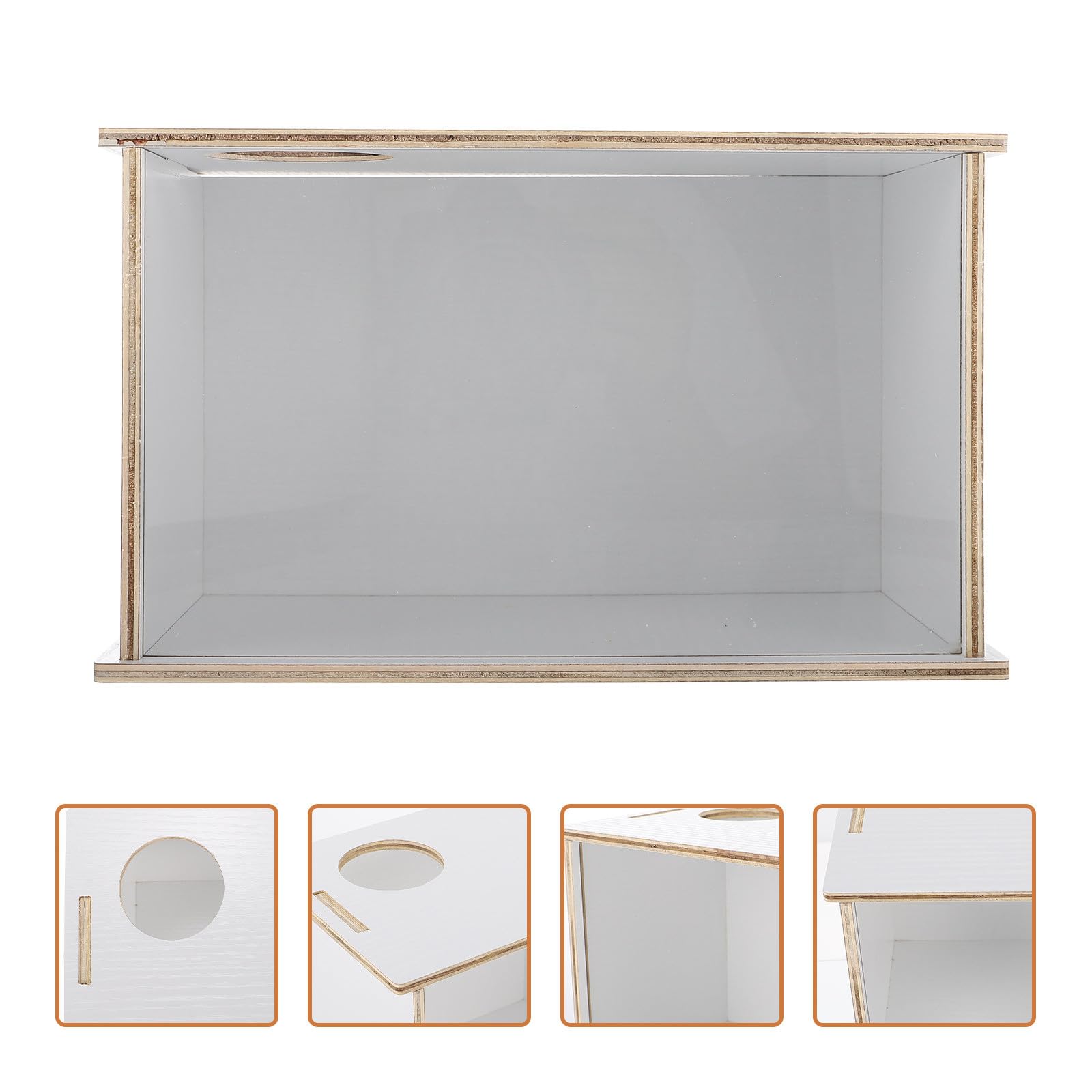 Holzbadewanne für Chinchillas mit Acrylscheibe Dekorative Sandbadbox Verhindert Sandverschütten Sicher für Spielen und Baden für Zuhause