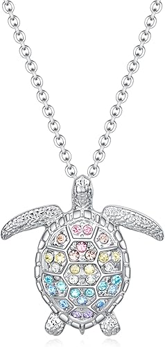 luomart Collar de tortuga delfín y tiburón, regalo de caballito de mar y ballena con colgante de ballena, joyería para mujer