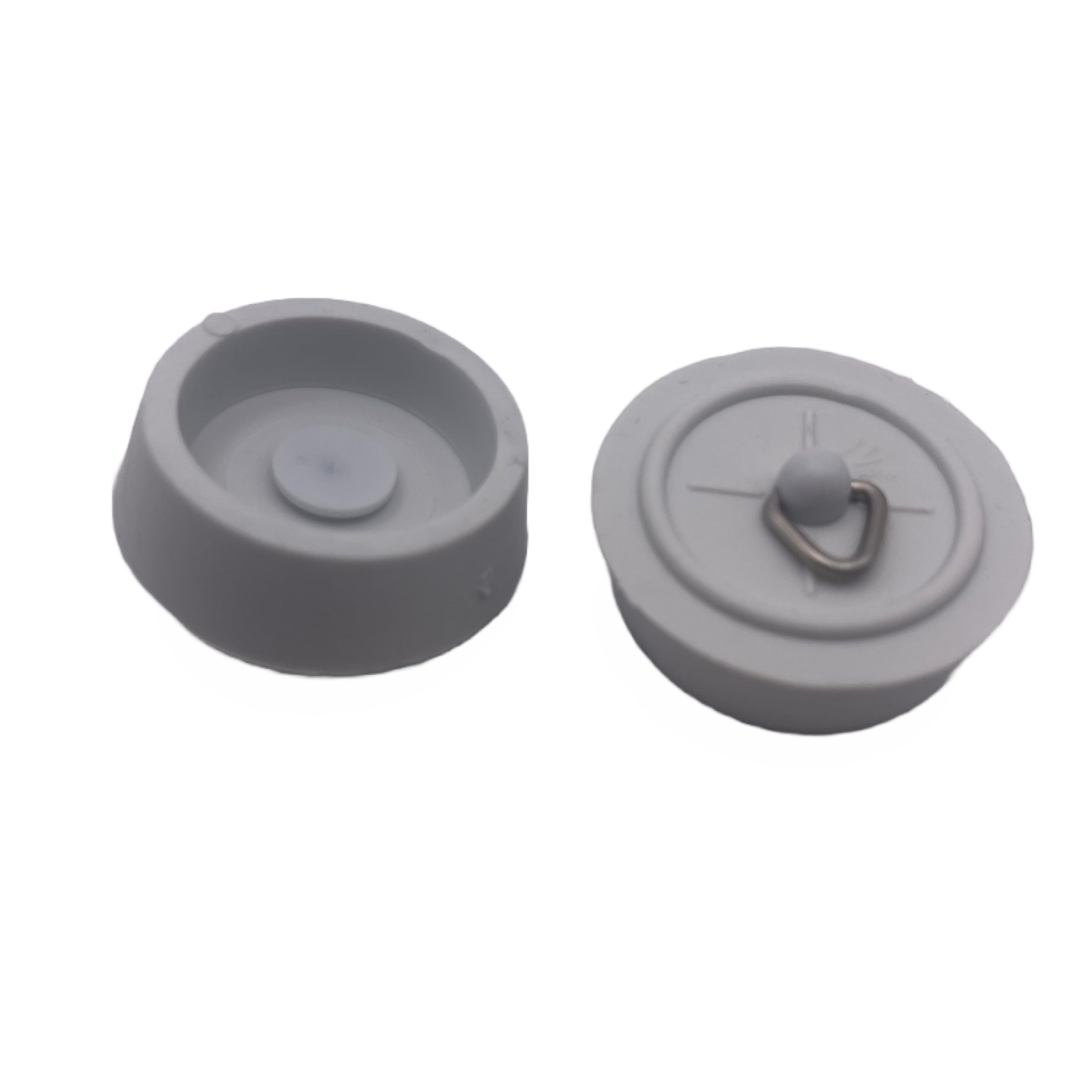 Aretro 1 1/2' 38mm White Rubber Basin Plug Stopper Plug Drain Stopper fits basins 1 pack of 2