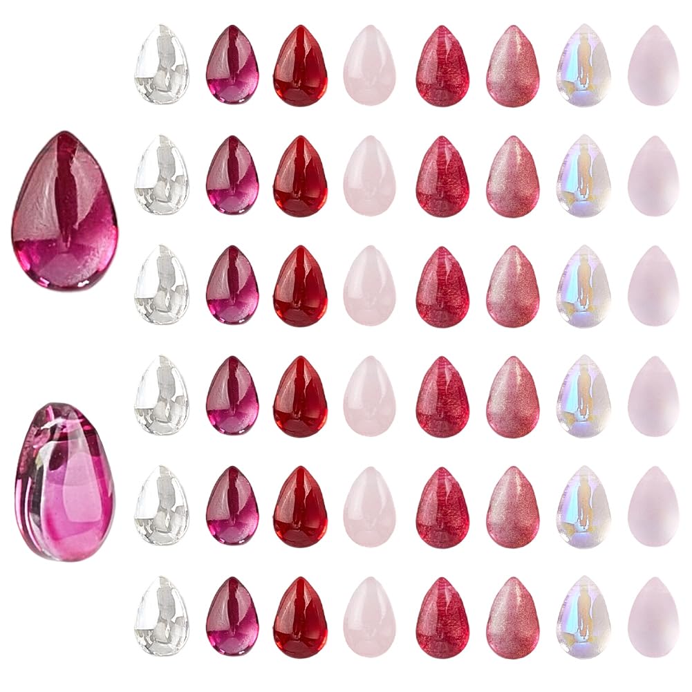 Perles en verre en goutte d'eau tchèques de 9mm transparentes pour la création de bijoux lot de 96