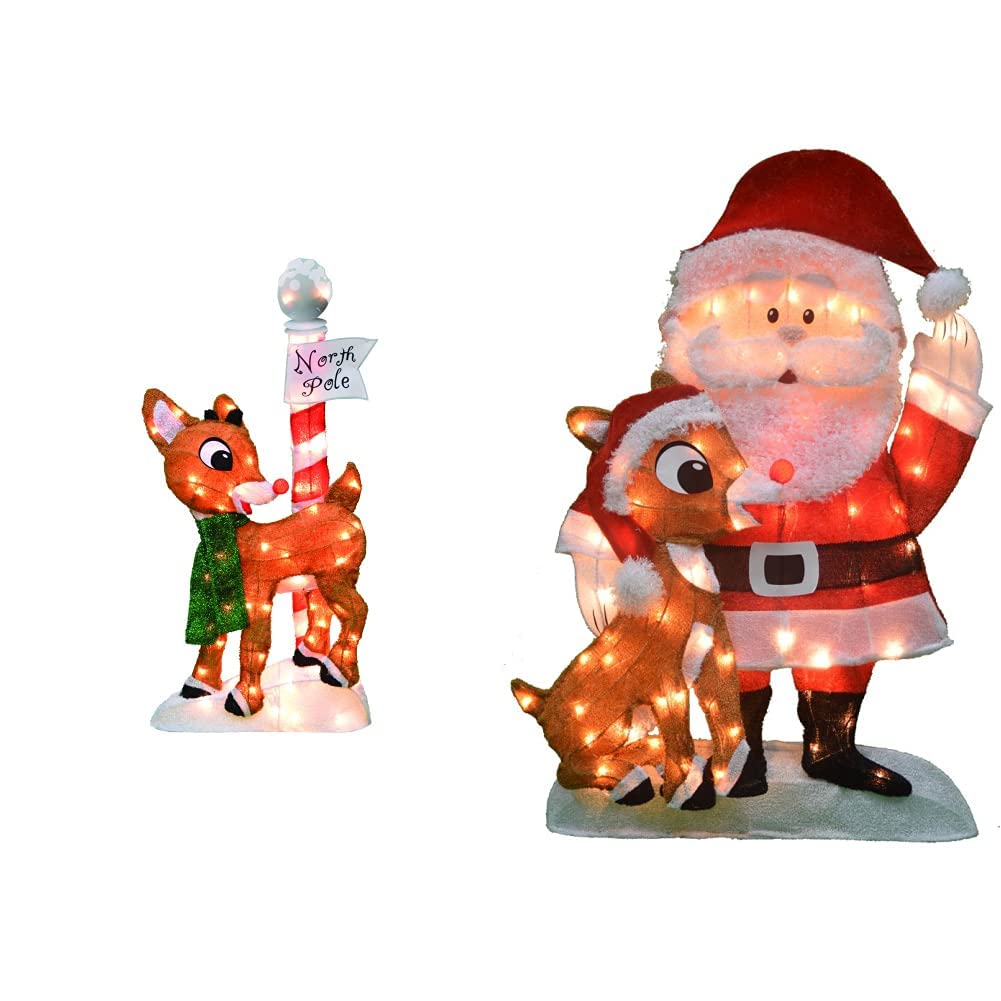 ProductWorks 32Inch PreLit Rudolph The RedNosed Reindeer Christmas
