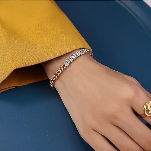 Miniatura 2 de A D. ALLEN & DANMI. AD Jewelry - Brazalete de acero inoxidable chapado en oro de 18 quilates para el amor