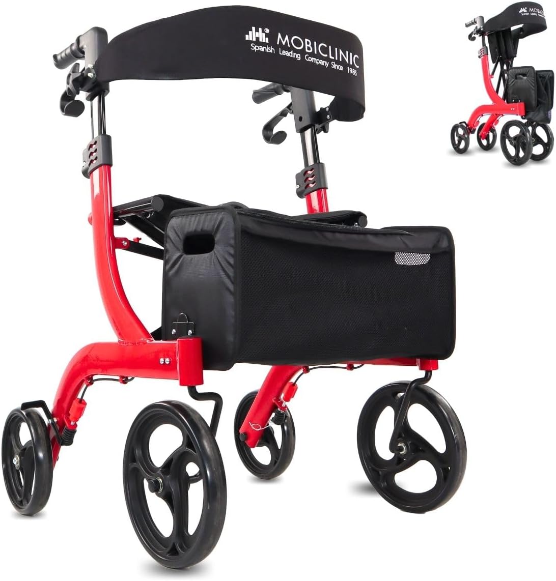 Mobiclinic®, Rollator Walker with Seat, Invicto, OneHand Folding
