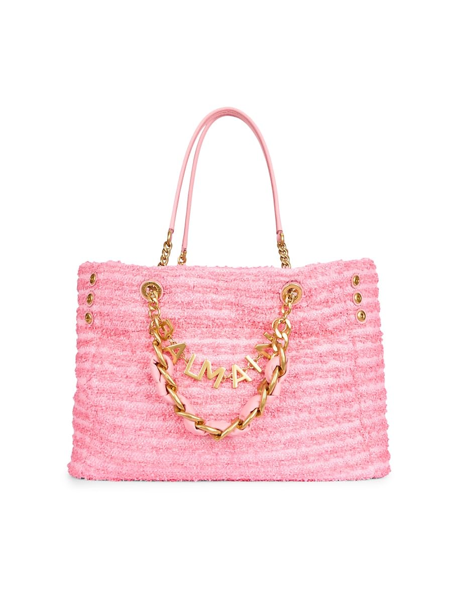 Balmain, 1945 Cabas-Raphia Tweed Tote Bag