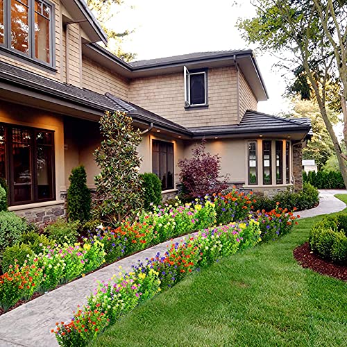 Stylifing 12 Bundles Artificial Flowers For Outdoor, Uv Resistant Fake Flowers For Decoration Indoor, No Fade Faux Plastic Hanging Plants Wedding Farmhouse Garden Porch Window Décor #TOP4