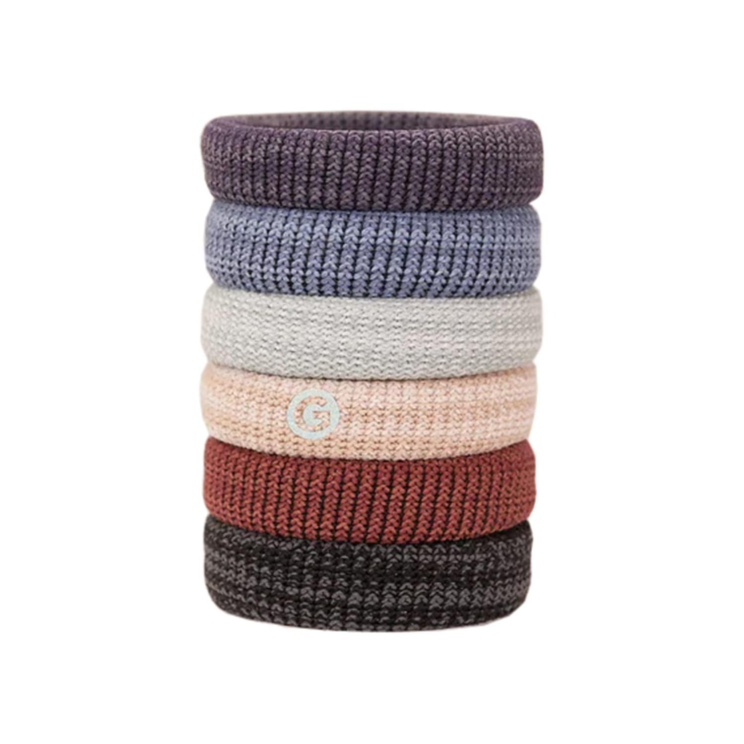 GIMME Bands Thick Fit Hair Ties | No Break Microfiber Thick Hair Elastics | A Firm Yet Gentle All Day Hold with No Snagging, Dents, or Breakage | Heathered