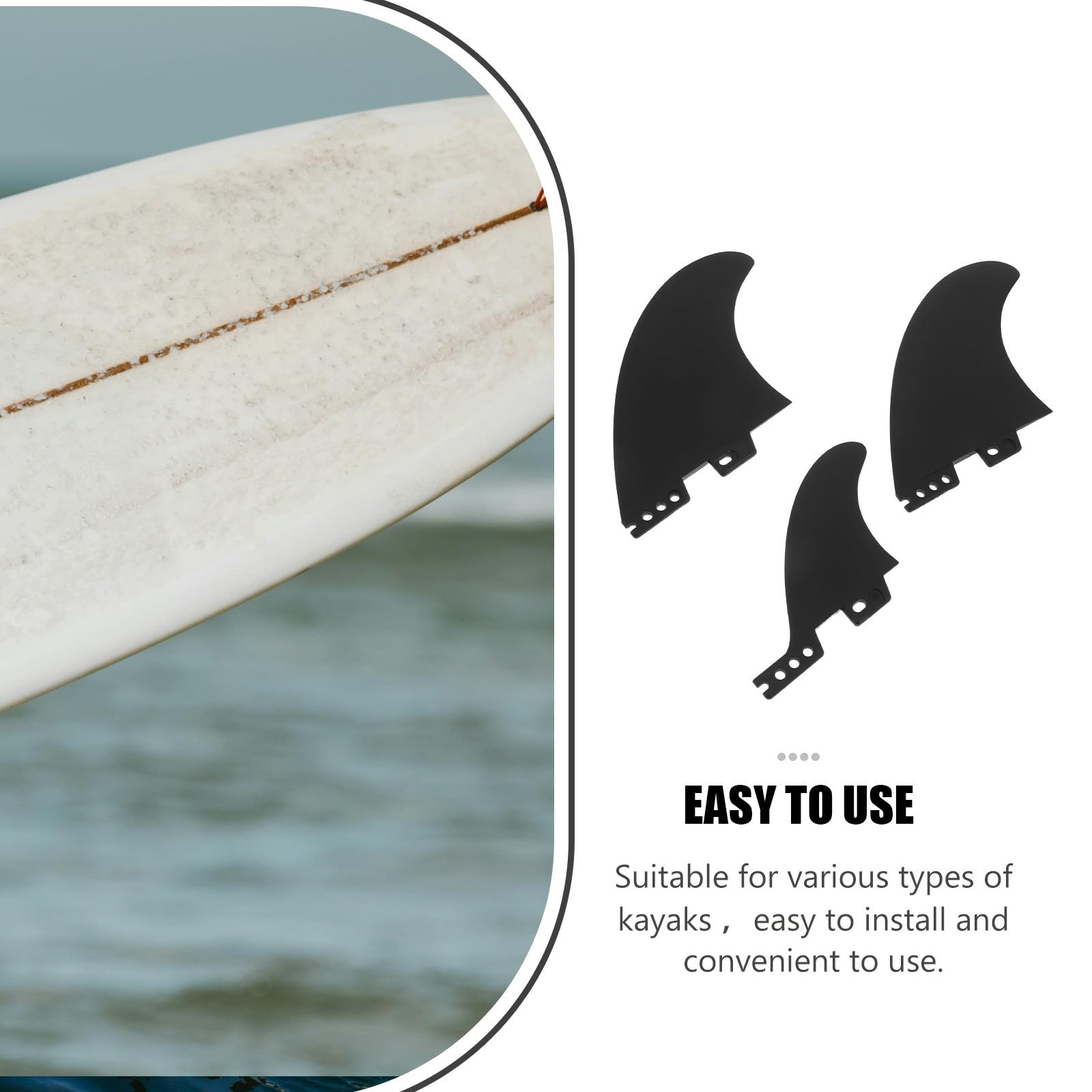 Yardwe 1 Jeu d'ailerons de Rechange pour Planche de Paddle Gonflable : ailerons stabilisateurs universels de 5,4 Pouces pour Planches de Stand-up et Kayak