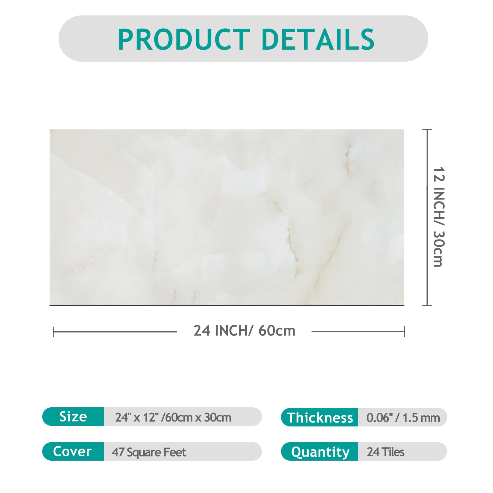 VEELIKE Suelo Vinilo Efecto Marmol Beige Vinilo Suelo Autoadhesivo Baño Impermeable Vinilos Cocina Azulejos Suelos de Vinilo Adhesivos para Suelos Comedor Vinilo Suelo Dormitorio 60cmx30cm 24 Piezas
