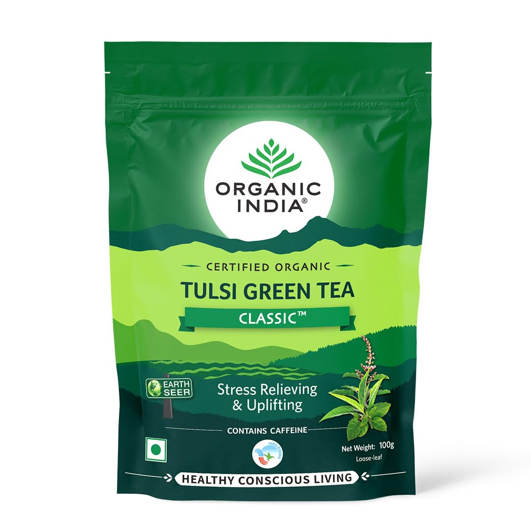 ORGANIC INDIA Green Tea Classic with Zipper Pack (Pack of 2 X 100 Gram, 200 Gram) (B07BKWM5TM) Amazon Price History, Amazon Price Tracker