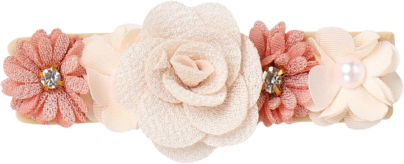 IBTOM CASTLE Newborn Baby Girl 1st Birthday Outfit Boho Sleeveless Floral Lace Ruffle Chiffon Romper Dress and Headband 2PCS