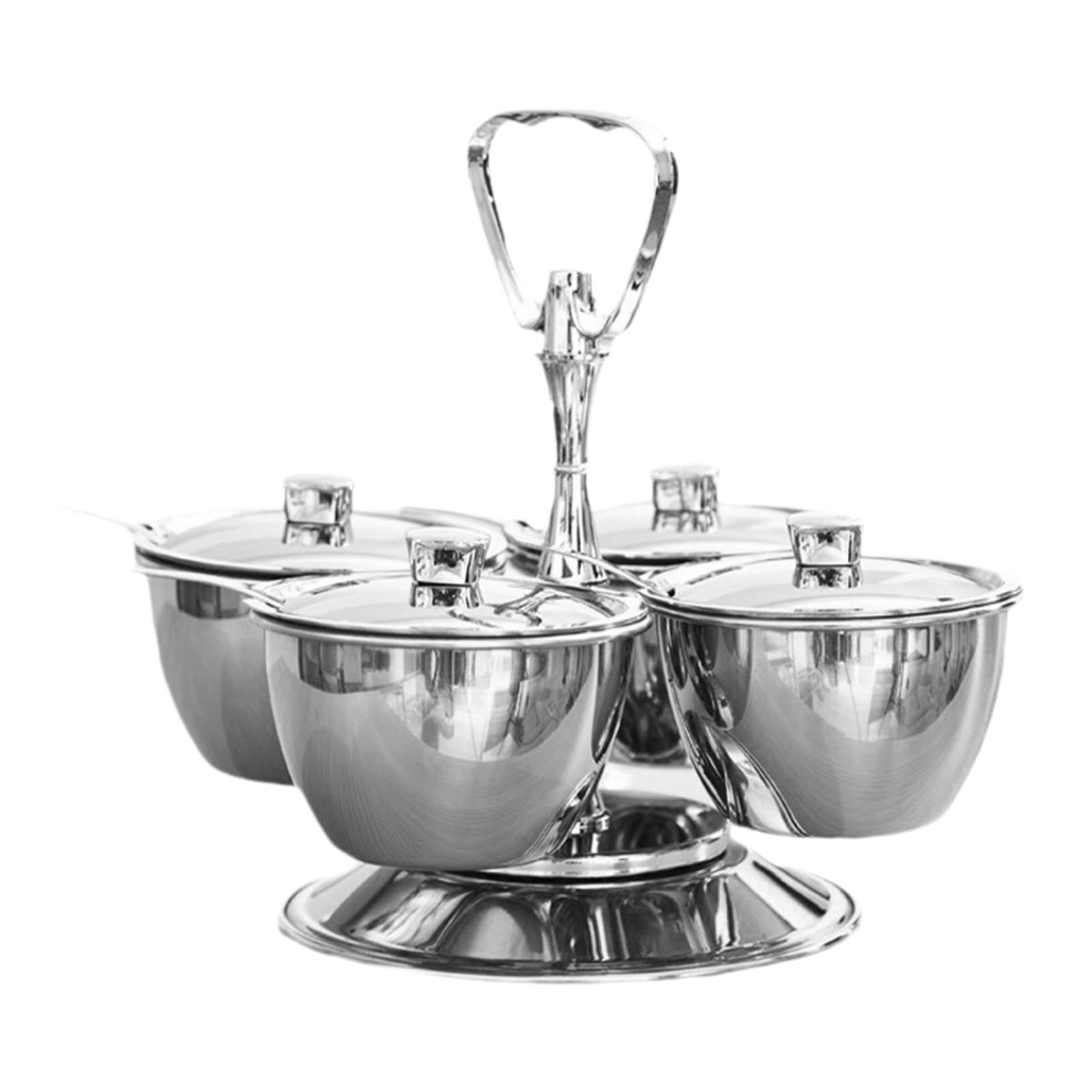 Bol à condiments lavable et facile à nettoyer avec support en inox pour apéritifs de fête