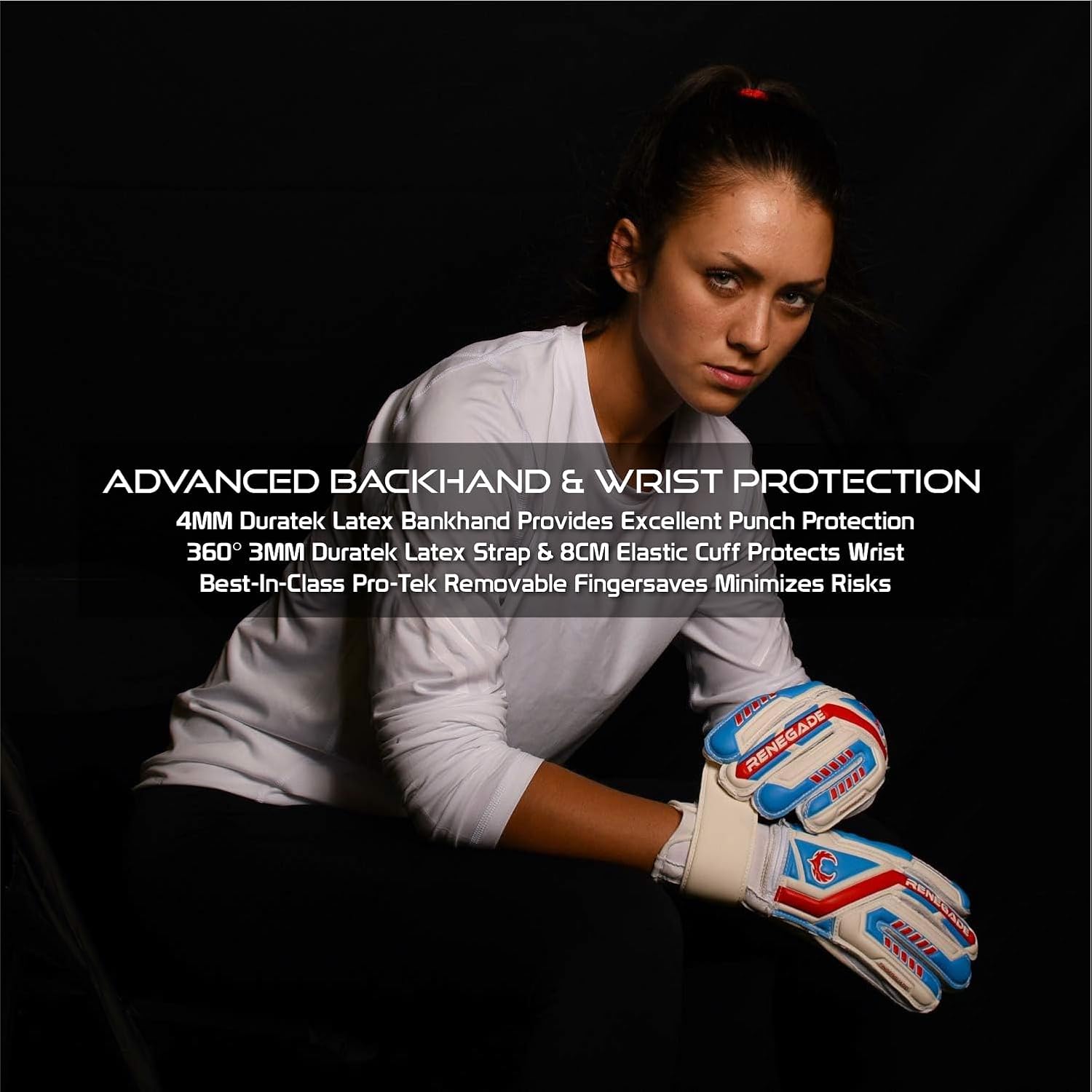 Renegade GK Talon Goalie Gloves - Adult, Youth, & Kids (Sizes 5-11, 5 Styles, Level 3) Pro-Tek Fingersaves & 3.5+3MM Hyper Grip XD | Durable Goalkeeper Glove for All-Around Play | Based in The USA