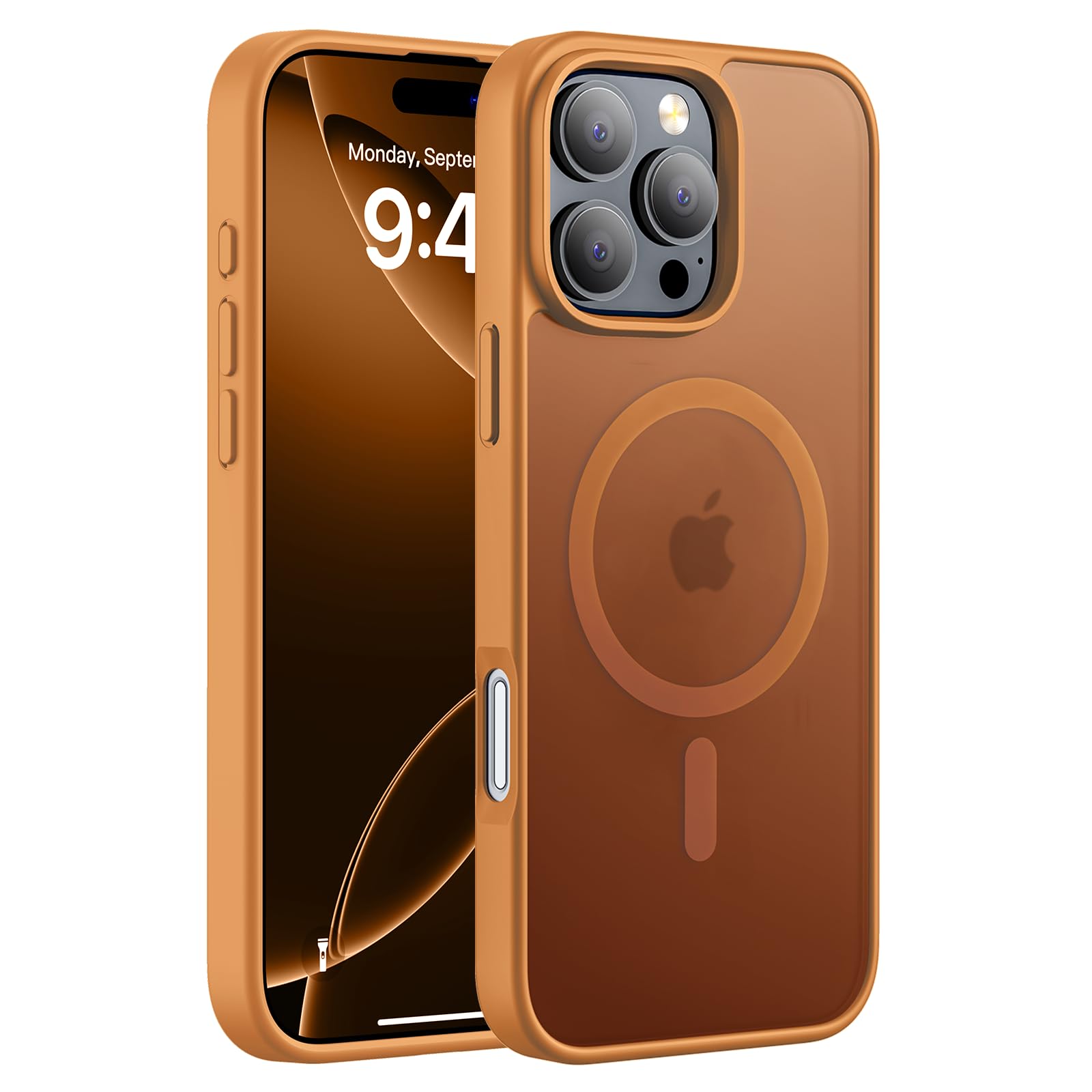 Hualele Magnetic for iPhone 16 Pro Max Case,Compatible with MagSafe, Military Grade Dropproof Translucent Matte Hard Back Soft Edge 16 Pro Max Case,