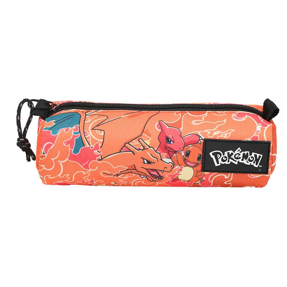 CYPBRANDS Pokémon Charmander Pencil Case with Zip, Cylindrical, Orange